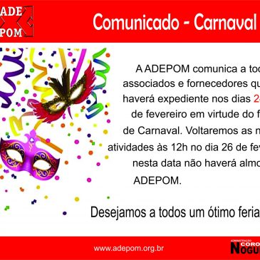 Comunicado – Feriado Carnaval!
