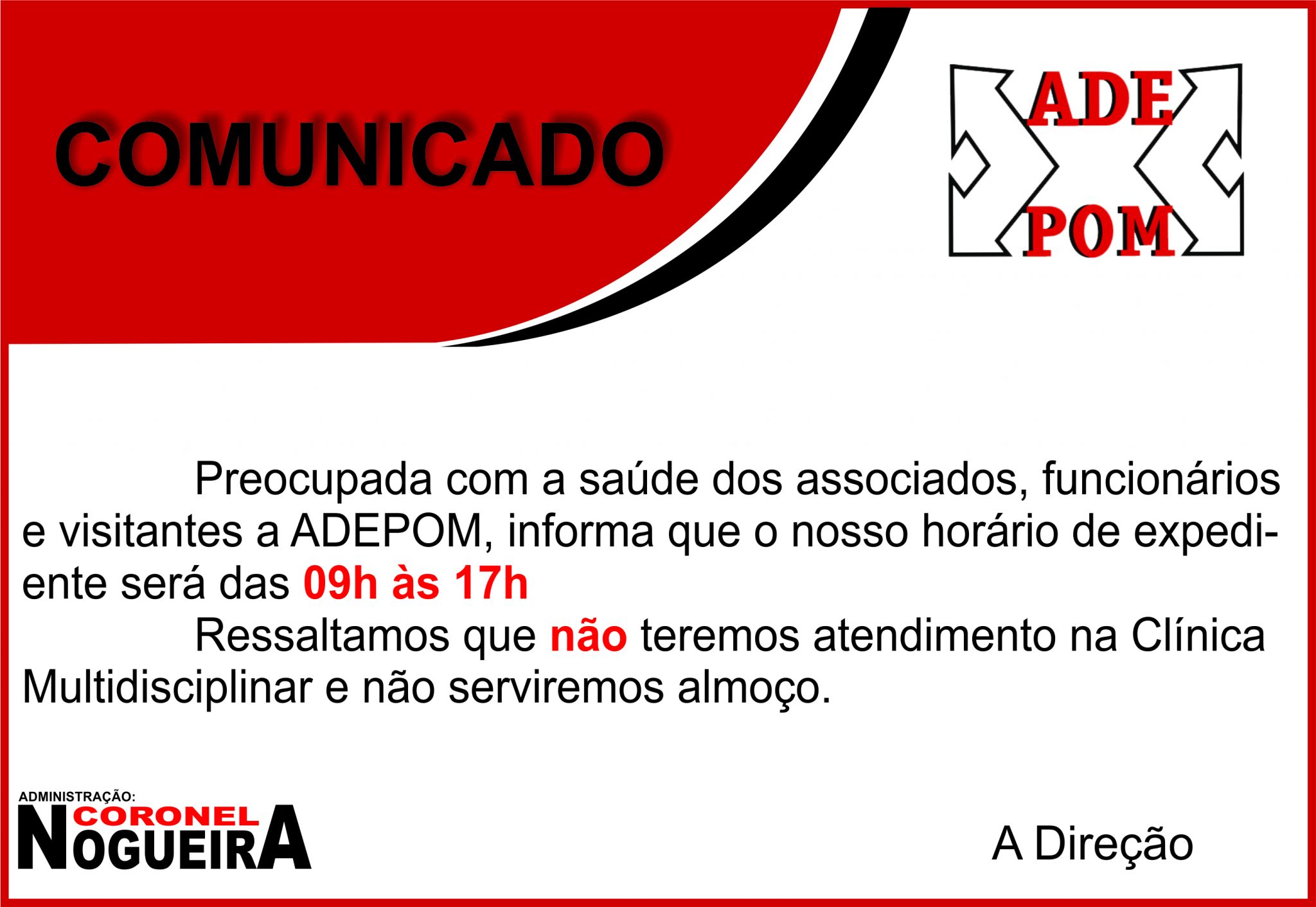 Comunicado Sobre Horário De Atendimento Na Adepom Adepom 8722