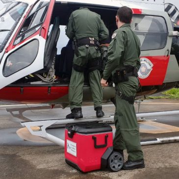 Helicóptero Águia transporta coração para transplante em criança de 6 anos